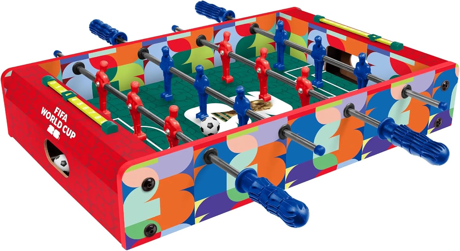 World Tech Toys FIFA Foosball Table for Kids – Tabletop Soccer Game with Rod Handles, Ball & Players – Wooden Mini Game Table for Kids 4+ – FIFA Licensed