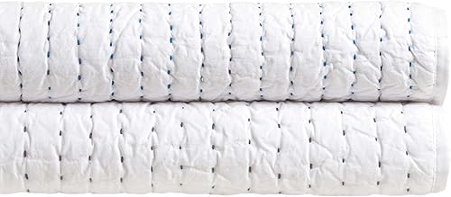 Miniatura 4 de Pine Cone Hill Colcha Atlántica, tamaño King, patrón de rayas blancasazules