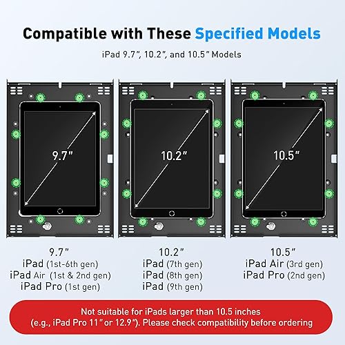 Miniatura 5 de AboveTEK Soporte de quiosco antirrobo para iPad  Soporte de seguridad para iPad POS y soporte de tableta con bloqueo  Base resistente, giro de 360,