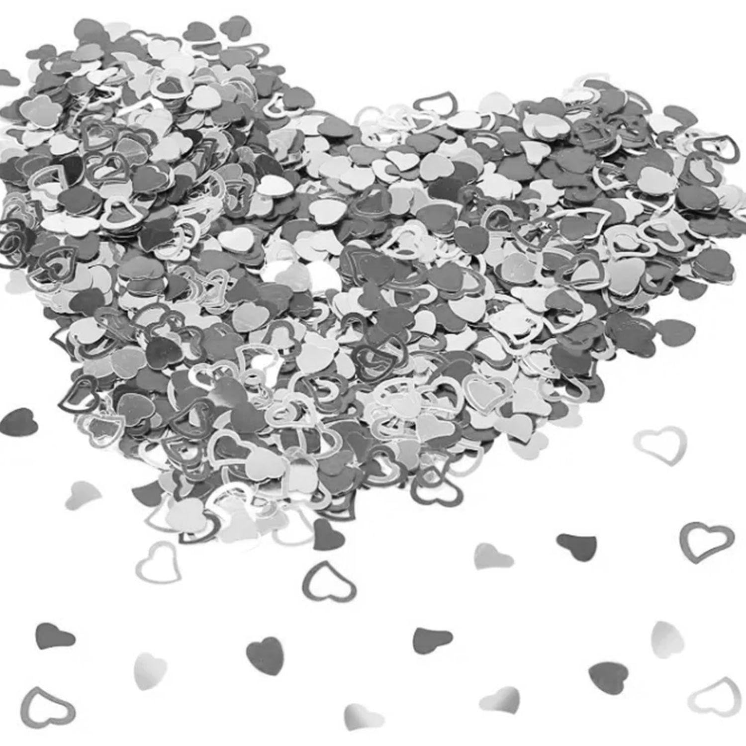 Eowvisn Silver 30G Love Confetti, Shiny Confetti, Table Decoration, Party Confetti, Party Scene Decoration