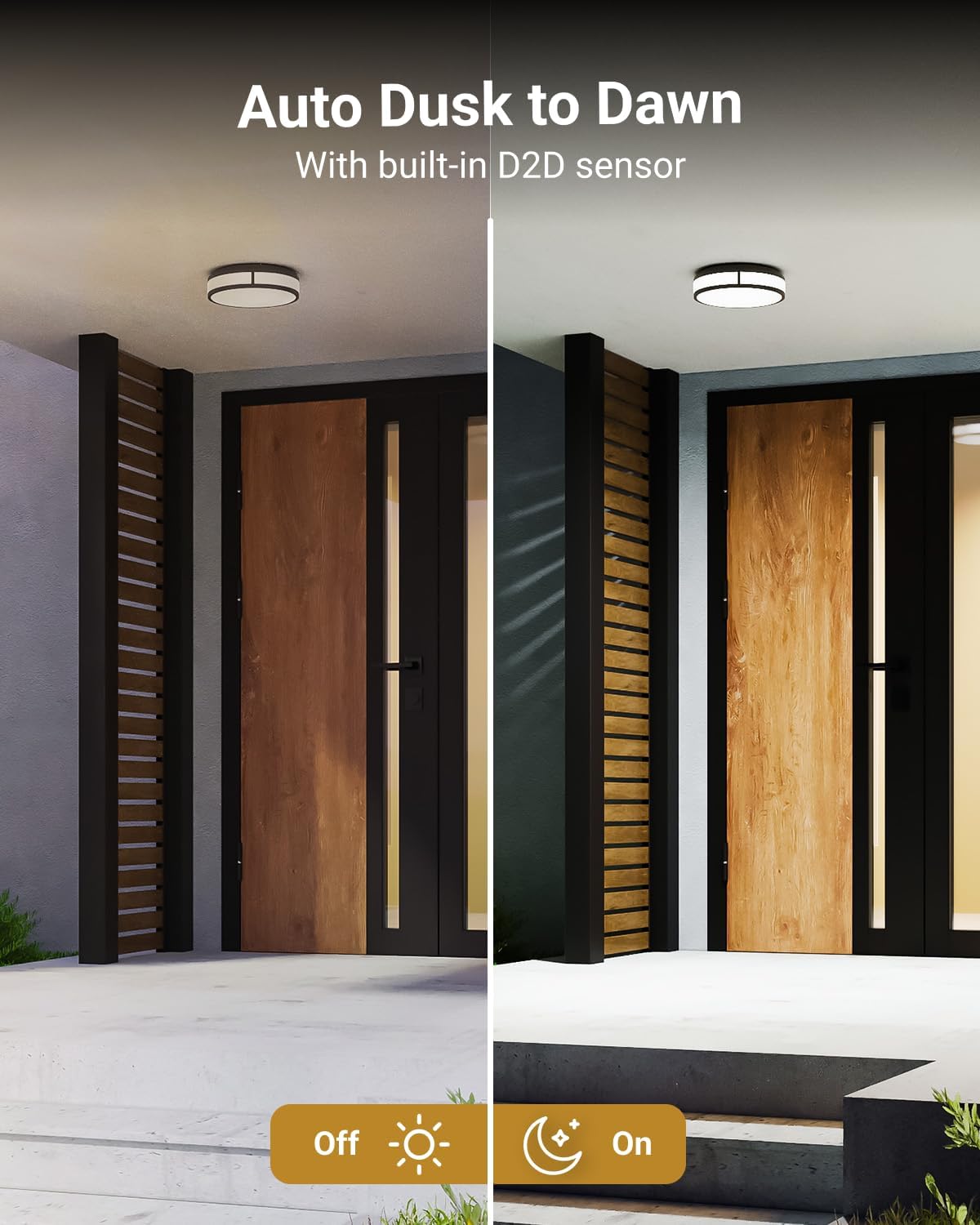 Sunco Motion Sensor LED Ceiling Light, Motion Activated Flush Mount Lighting Fixture, Dusk to Dawn Feature, 12 Inch, 20W, 1500 LM, Selectable CCT 2700K/3000K/4000K/5000K/6000K, Damp Rated, ETL