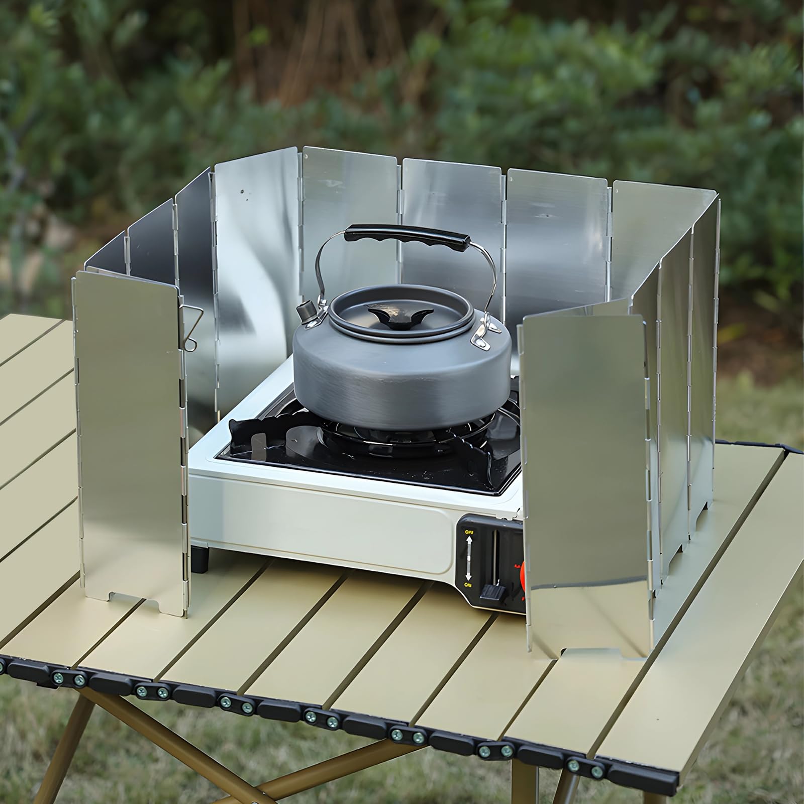 Faltbar Windschutz Platte Für Camping Kocher Grill Gaskocher Herd Feuer Outdoor