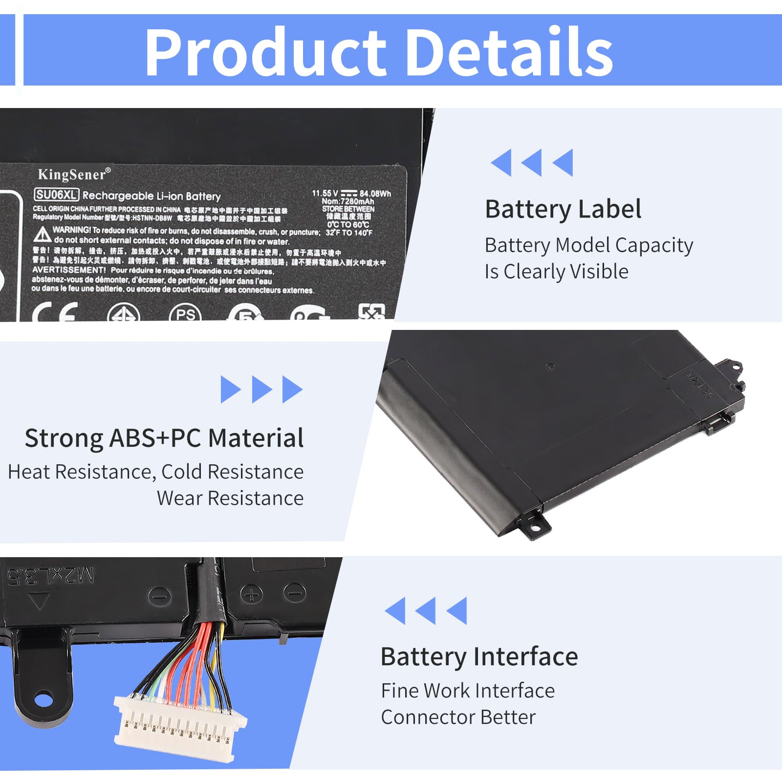 84,08Wh SU06XL Batteria per HP Spectre X360 15-DF 15T-DF | Sostituzione per HSTNN-DB8W L29048-271 L29184-005 SU06084XL; Spectre X360 15-DF0000 15-DF1000 15T-DF000 15T-DF100