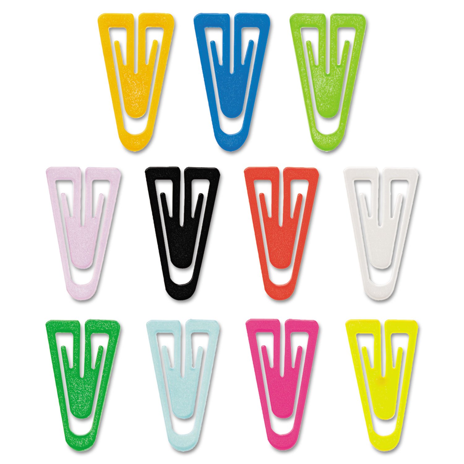Advantus PC0300 Paper Clips, Plastic, Medium (1-Inch), Assorted Colors, 500/Box
