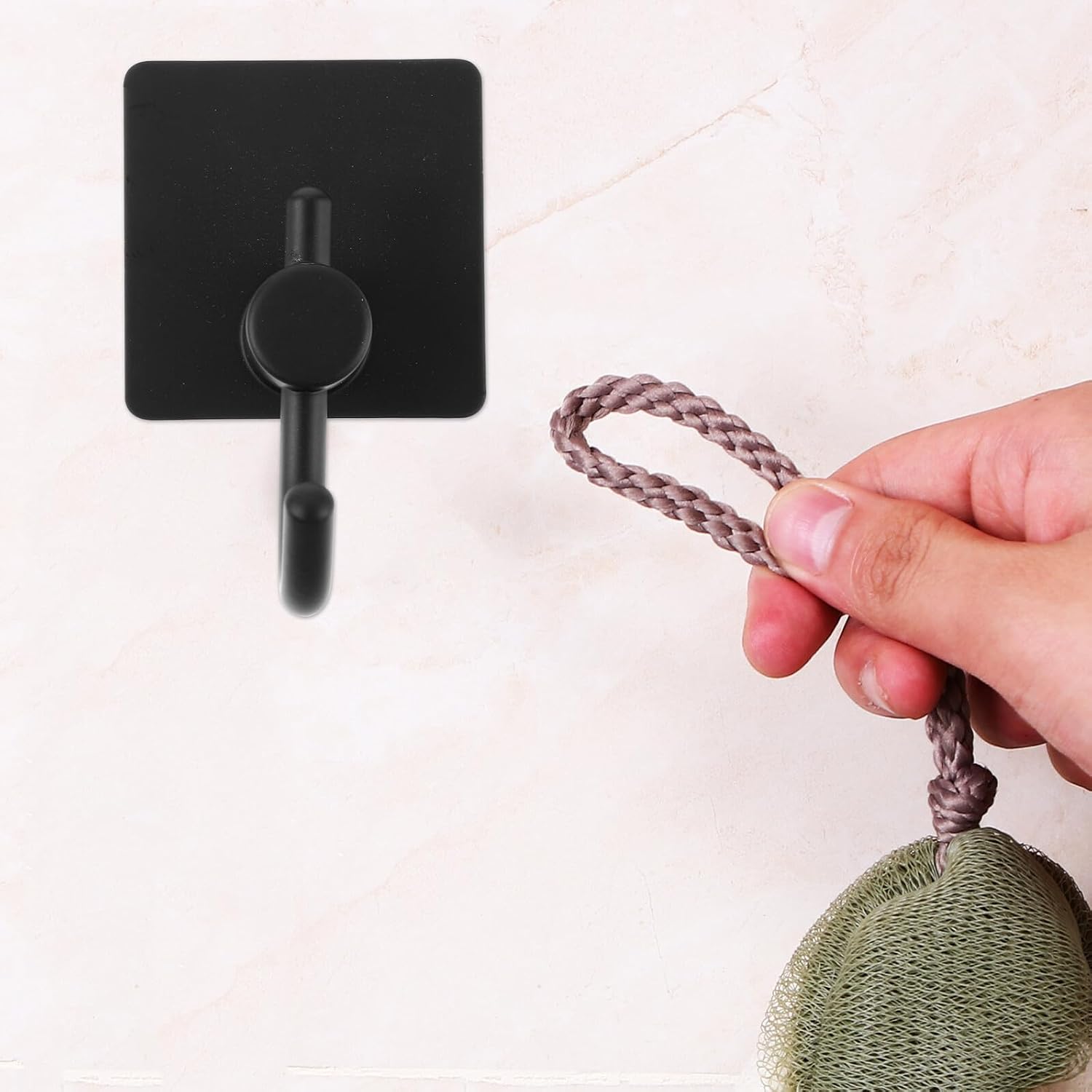 Self Adhesive wall Hooks, 4pcs Heavy Duty Sticky Hooks for Bathroom Bedroom Walls Towel and Clothes Hangers with Smooth Surface Decorative Wall Mount Key Holders