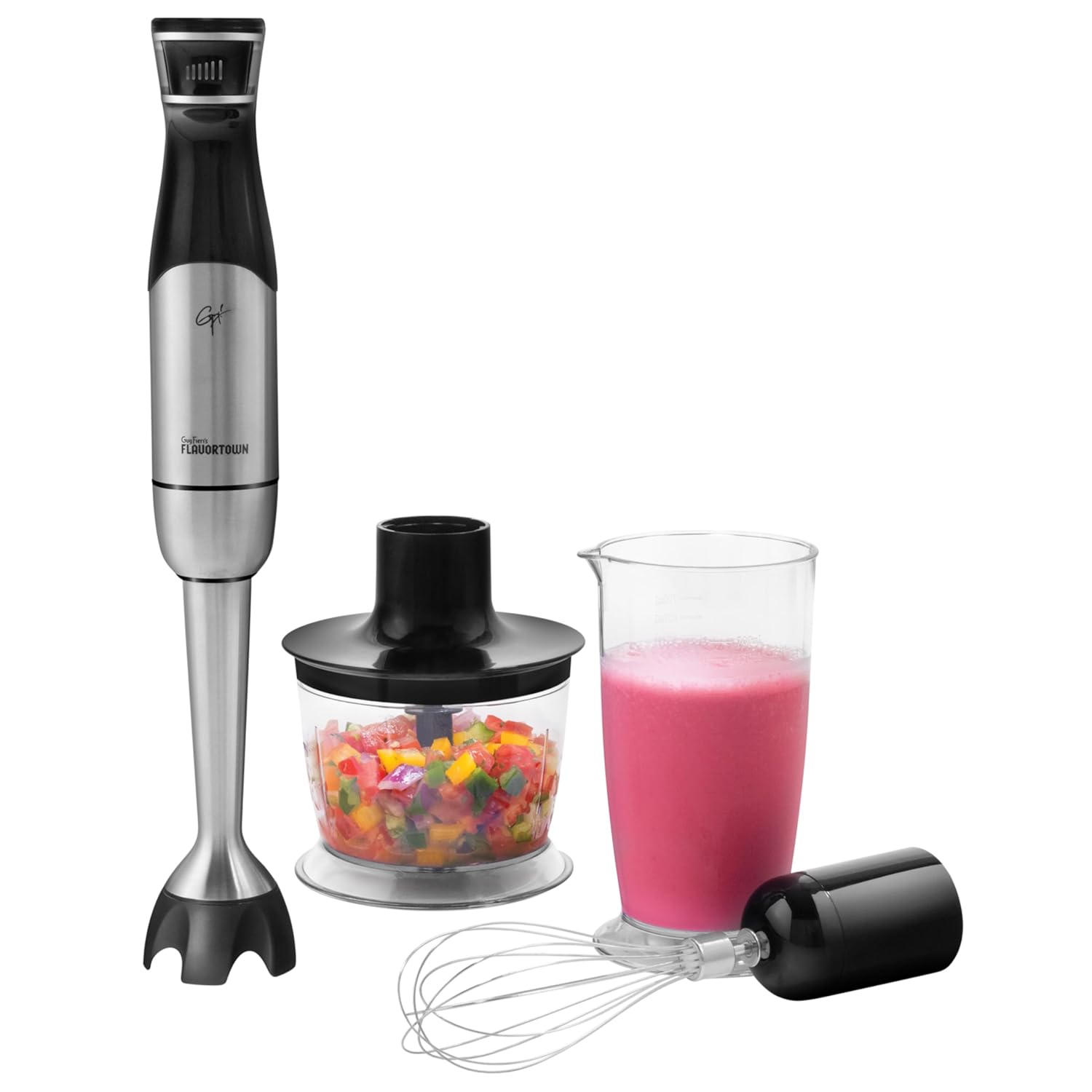 Guy Fieris Flavortown Immersion Blender with DynamicShaft Technology 400W One-Hand Speed Control Perfect for Soups Sauces Smoothies Baby