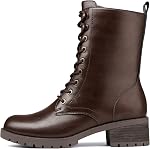 DREAM PAIRS Women Lace-up Combat Boots Mid-calf Ankle Military Boot Booties for Fall Winter