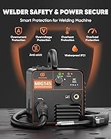 Vista 5 de H HZXVOGEN 145A Soldador MIG, Soldador de núcleo de flujo 110V/220V con sinergia, soldador portátil sin gas de doble voltaje IGBT Inverter 145A