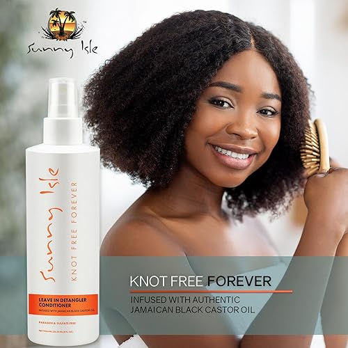 Miniatura 2 de Sunny Isle Aceite de ricino negro jamaicano sin nudos para siempre desenredante y acondicionador sin nudos para siempre paquete de 8 onzas y JBCO