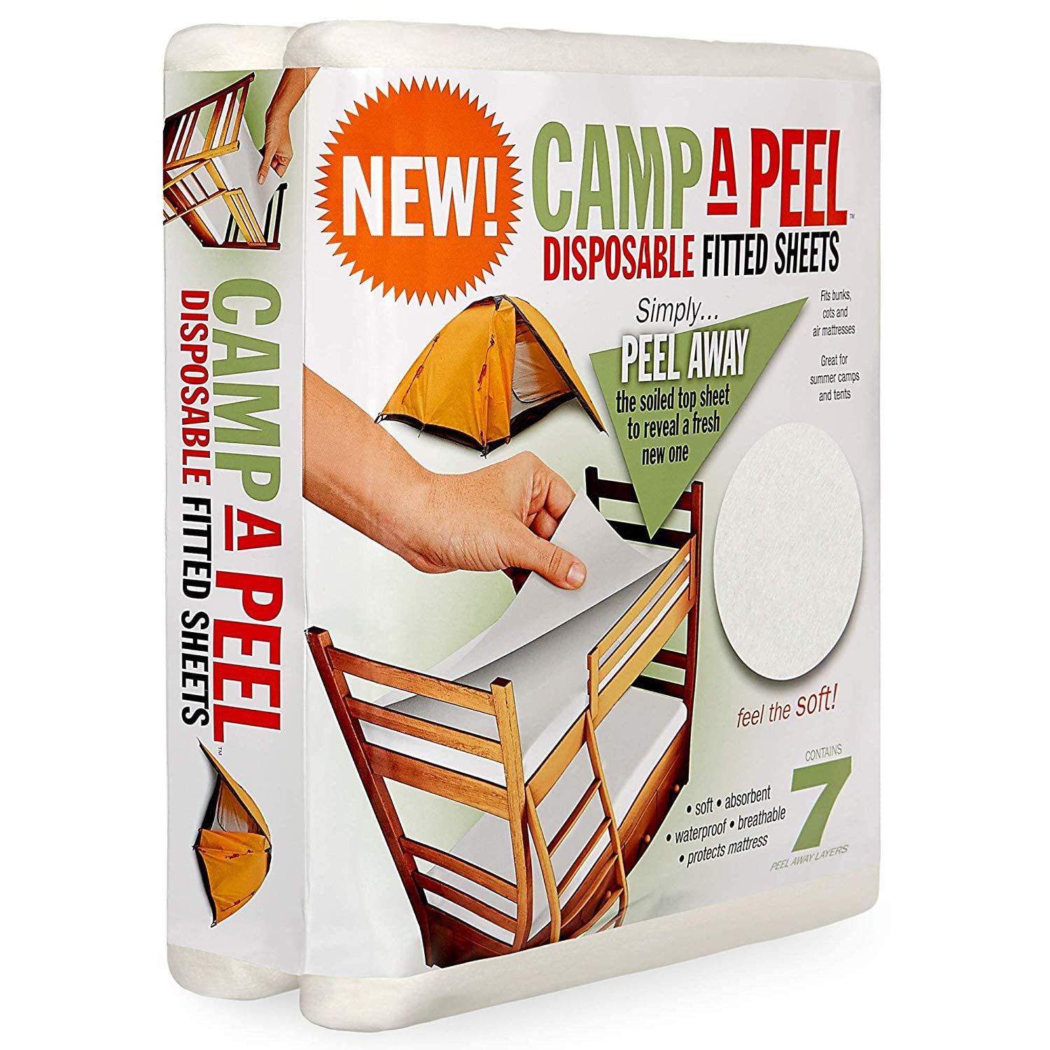 Peelaways Waterproof Disposable Bed Sheets – As Seen On Shark Tank | 7-Layer Absorbent Wellness Sheets for Elderly, Homecare, Hospital Use and Travel