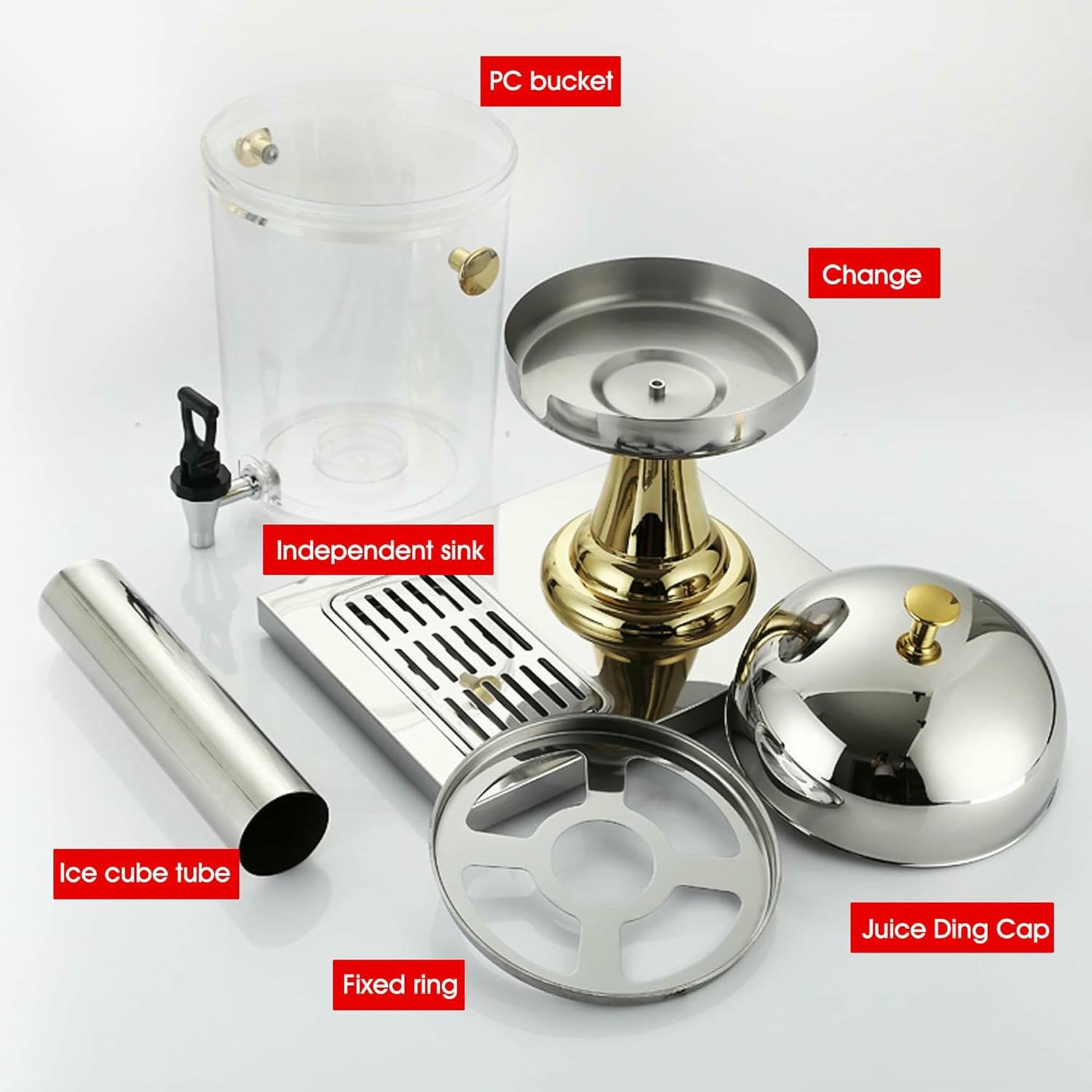 Urna Chafer, Urna Chafer per caffè, Dispenser per Bevande Calde E Fredde, Dispenser per Succhi di Frutta 8/16/24L, Dispenser per Bevande per tè Freddo in Acciaio Inossidabile Attrezzato