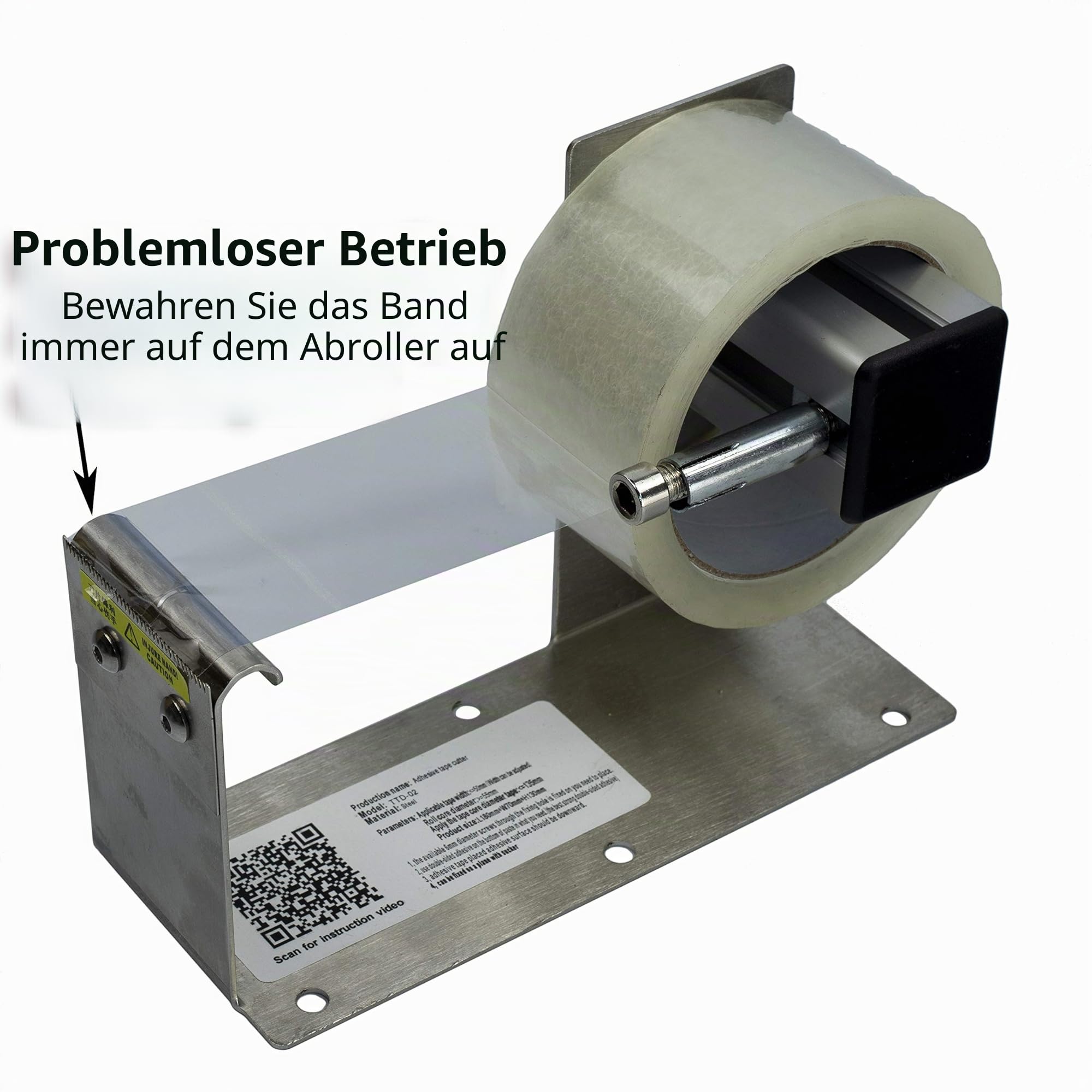 klebebandabroller Desktop-Tischplatte schwer / packband, großer Tischbandspender für 2 inches Klebeband, Edelstahlrahmen mit Saugnapf-Sauger TTD-02