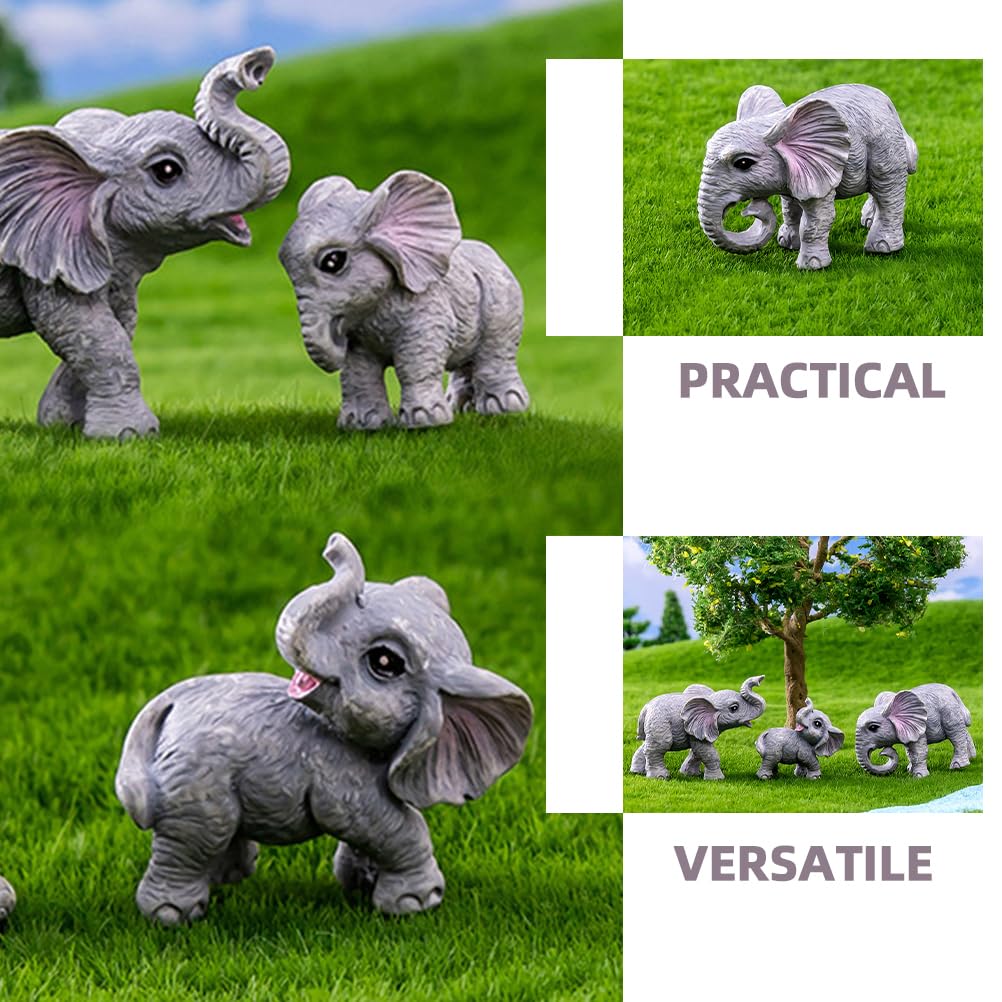 BESPORTBLE 6pcs Moss Micro Landscape Fake Elephant Figures Toy Tiny Elephant Figures Miniatures Statue Terrarium Figurines Animal Ornament Resin - Image 3