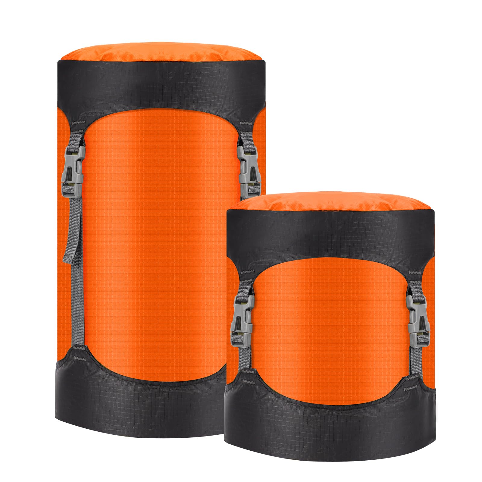 Risipu Compression Stuff Sack, 8L/15L/25L/35L/52L Sleeping Bag Compression Sack Great for Compression Bag Waterproof Outdoor Storage Bag for Backpacking, Traveling,Hiking and Camping (Orange, L)