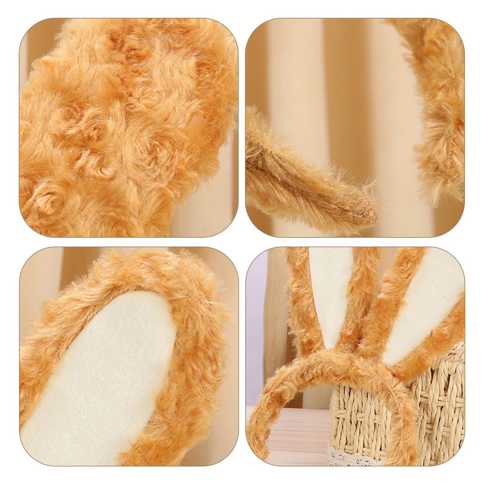 XNIVUIS 2 Pcs Rabbit Ears Headband Hairband Cute Rabbit Ears Ears Head Band Party Decoration Cosplay Costume Hair Hoop Sweet Headdress Hair Accessories for Kids Women Girls Princess Party (Brown) - Image 3