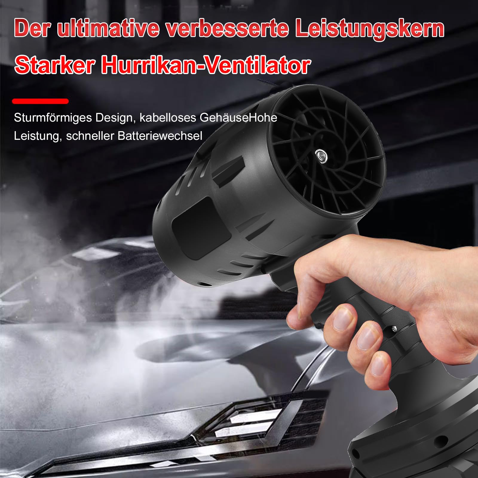 Akku Laubbläser Turbo Gebläse, Mini Laubbläser Mit 21V 1300mah Akkus Und Ladegerät, 800W 35000U/Min Tragbarer Elektrische Staubgebläse Handgebläse Luftbläser Schneefräse zum Laub, Staub, Schnee
