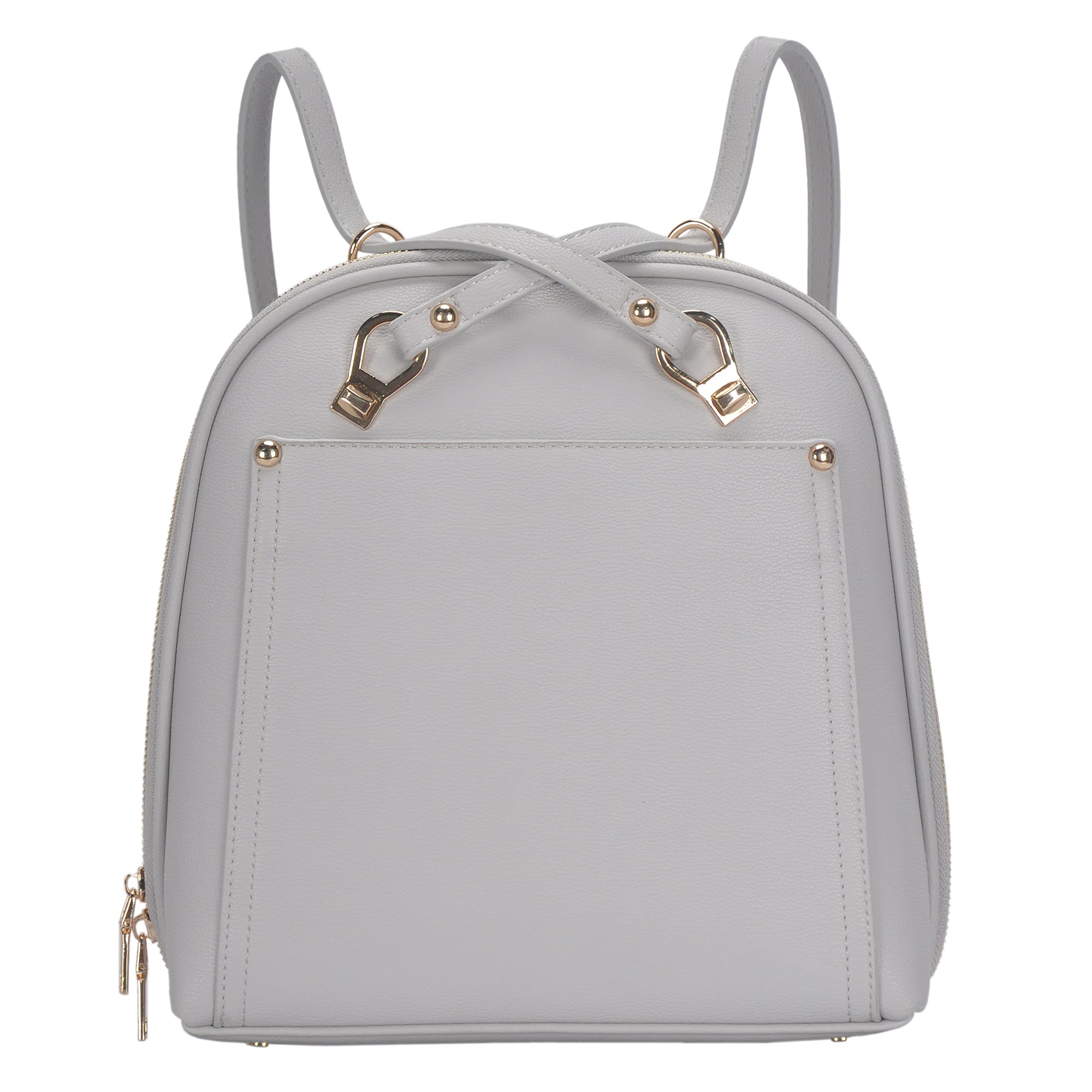 MMS Brands Miztique The Daisy Convertible Backpack Purse for Women (Light Grey) | Soft Vegan Leather Shoulder Strap Bag or Convertible Backpack |