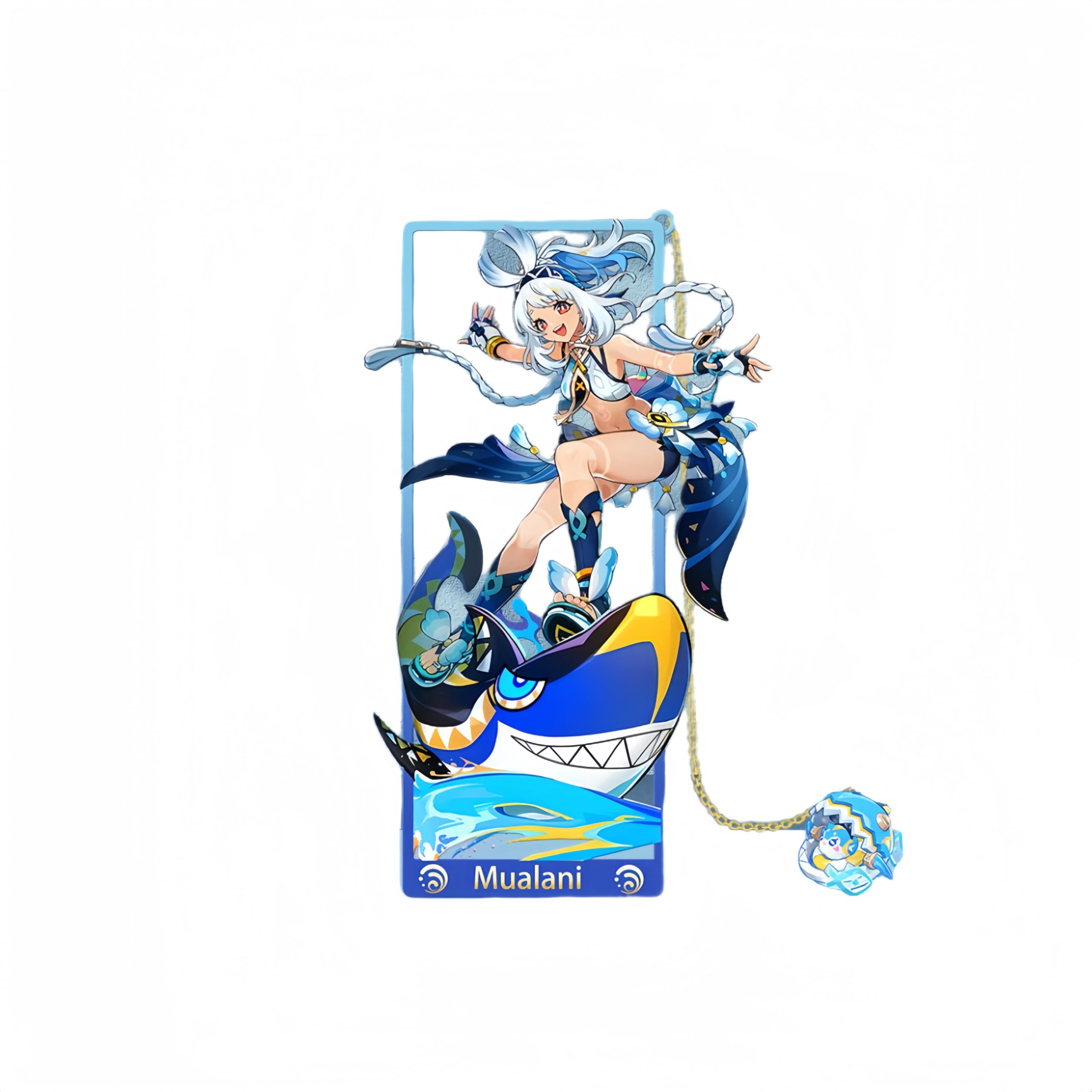 1PC Genshin Impact Natlan Characters Metal Bookmark Game Bookmark with Chain for Game Fans (Mualani) โ image 1