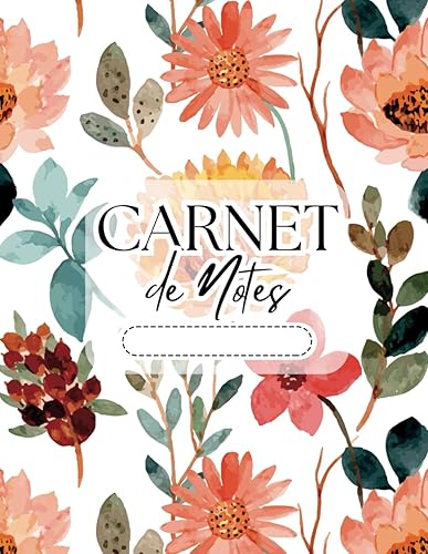 Carnet de notes Ligné A4: Style Fleuri Automnale - Cahier de notes 122 pages Lignées - (20,32 x 27,94 cm / 8.5x11 pouces) - Notebook A4