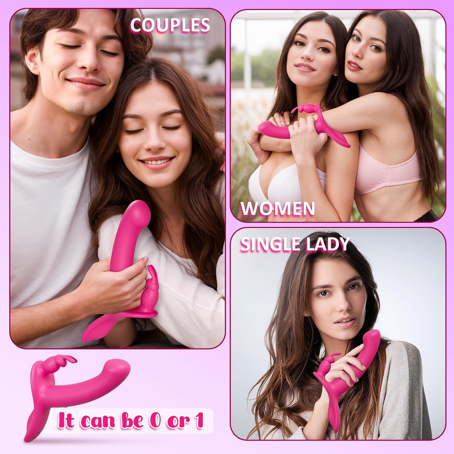 Strap On Dildo Harness Sex Toys, Double-Ended Strapless Strapon Rabbit Vibrator for Couples Lesbian Clitoris G Spot Anal Sex with 10 Vibration Modes, Remote Control Wearable Dildo Adult Sex Toys