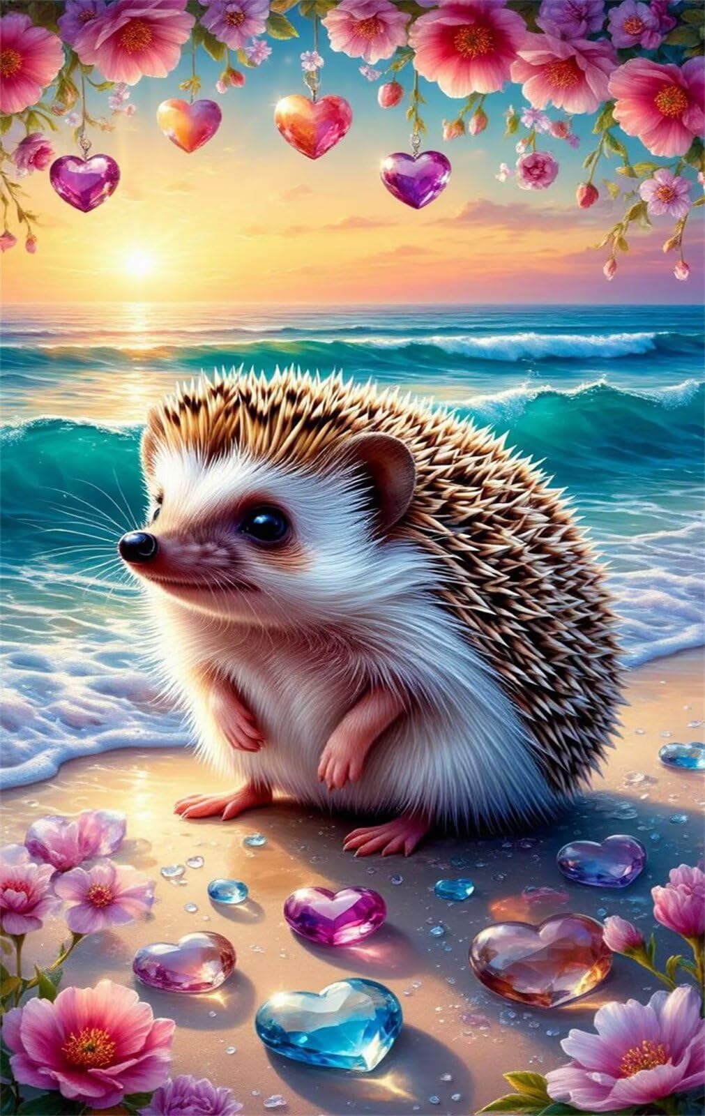 Puzzle 1200 Pezzi Fiori Spiaggia Riccio Puzzle per Adulti, Difficile e Sfidante con Poster Idea Regalo per Appassionati Puzzle Classici