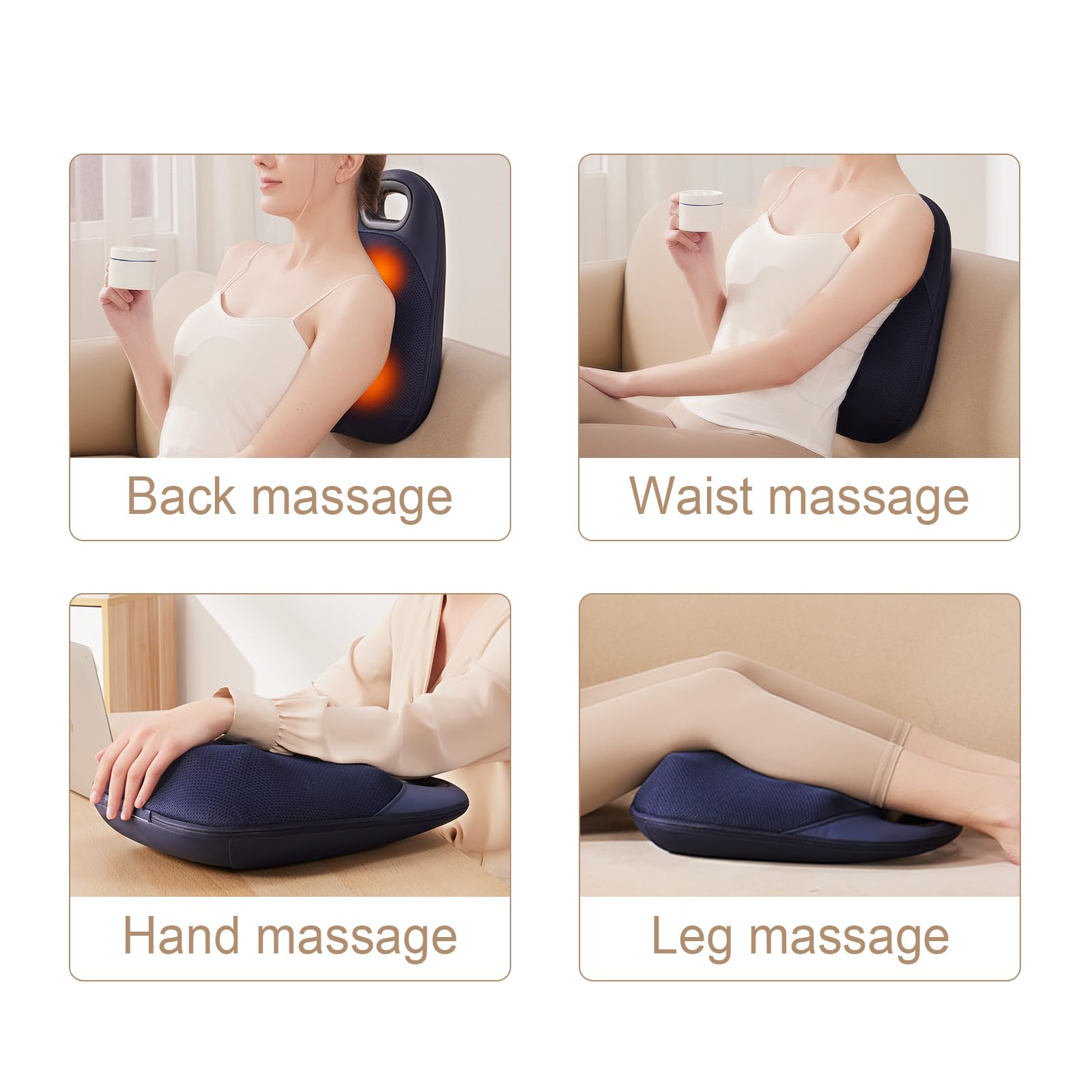 Masajeador de espalda portátil con mango ergonómico, superficie texturizada