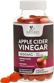 Apple Cider Vinegar Gummy Vitamins for Detox & Cleanse 1000mg - Gelatin-Free, Vegan, Non-GMO, Made with Beet Root & Essential Vitamin B12 for Energy - Natural Apple Flavor - 120 Gummies
