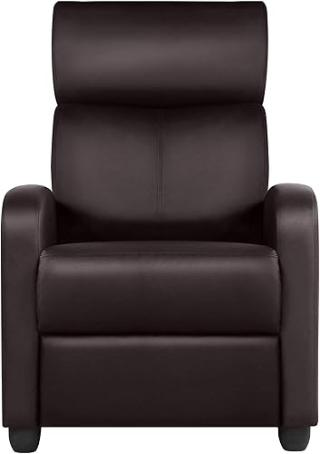 Yaheetech Mordern - Silla reclinable individual sofá reclinable con bolsillo para sala de estar dormitorio cine en casa color marrón
