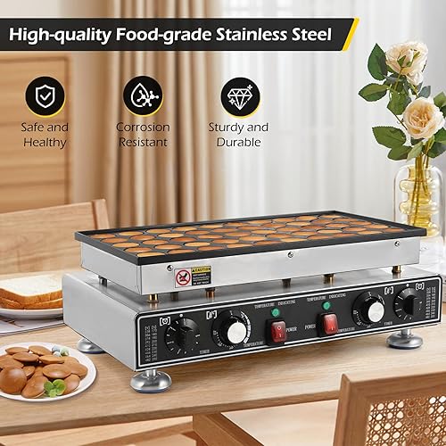 Miniatura 5 de Dyna-Living 50 piezas holandés para hacer panqueques de 1600 W, máquina de panqueques holandeses comerciales para panqueques holandeses,