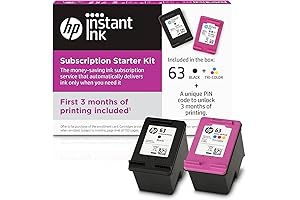 HP 63 Instant Ink Cartridges with 3-Month Subscription