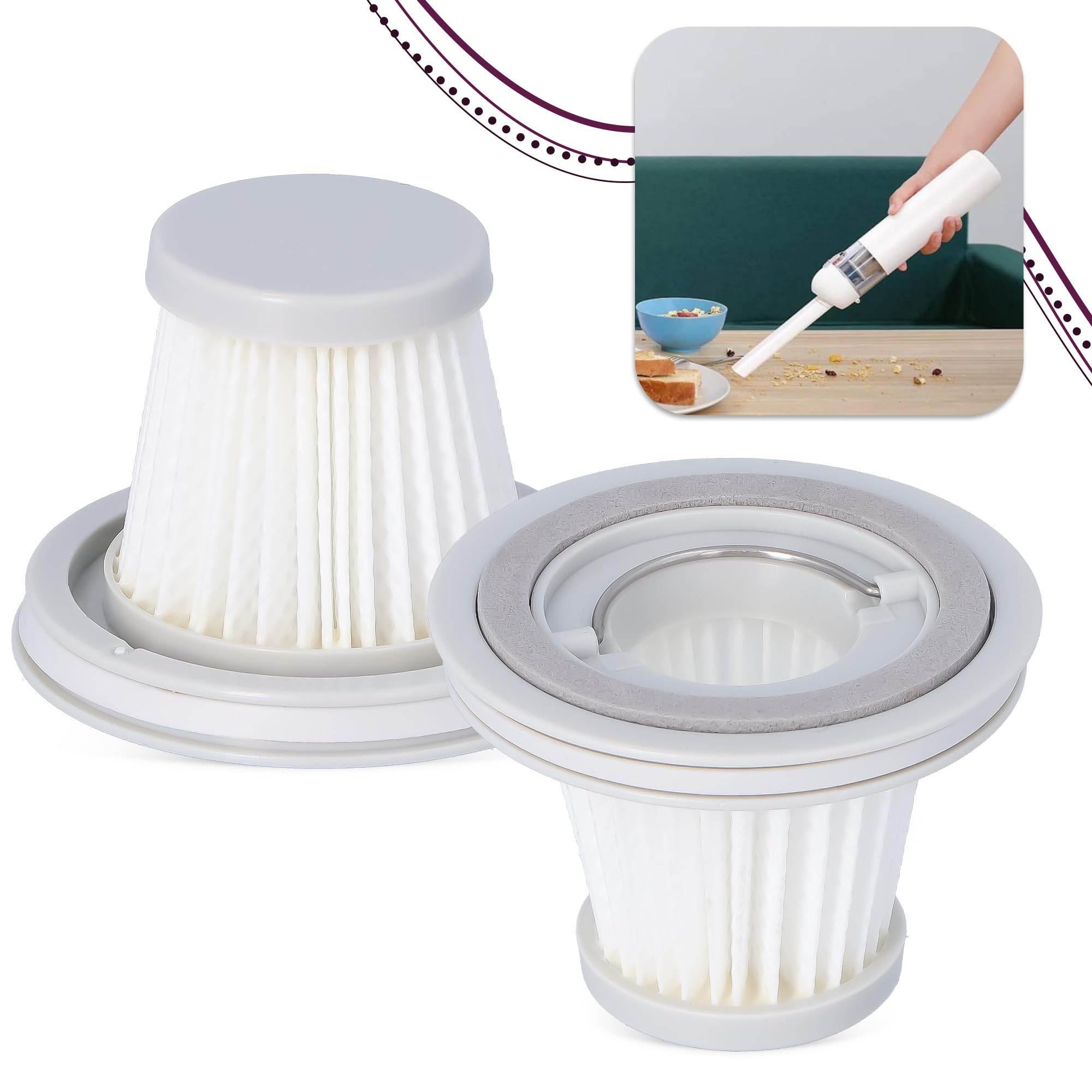 10x Vellto Filtro HEPA Para Aspiradora Compatible Con Xiaomi Mi Vacuum Cleaner Mini ECF Mijia SSXCQ01XY Lavable Alto Rendimiento Purificación Aire Filtrado Preciso