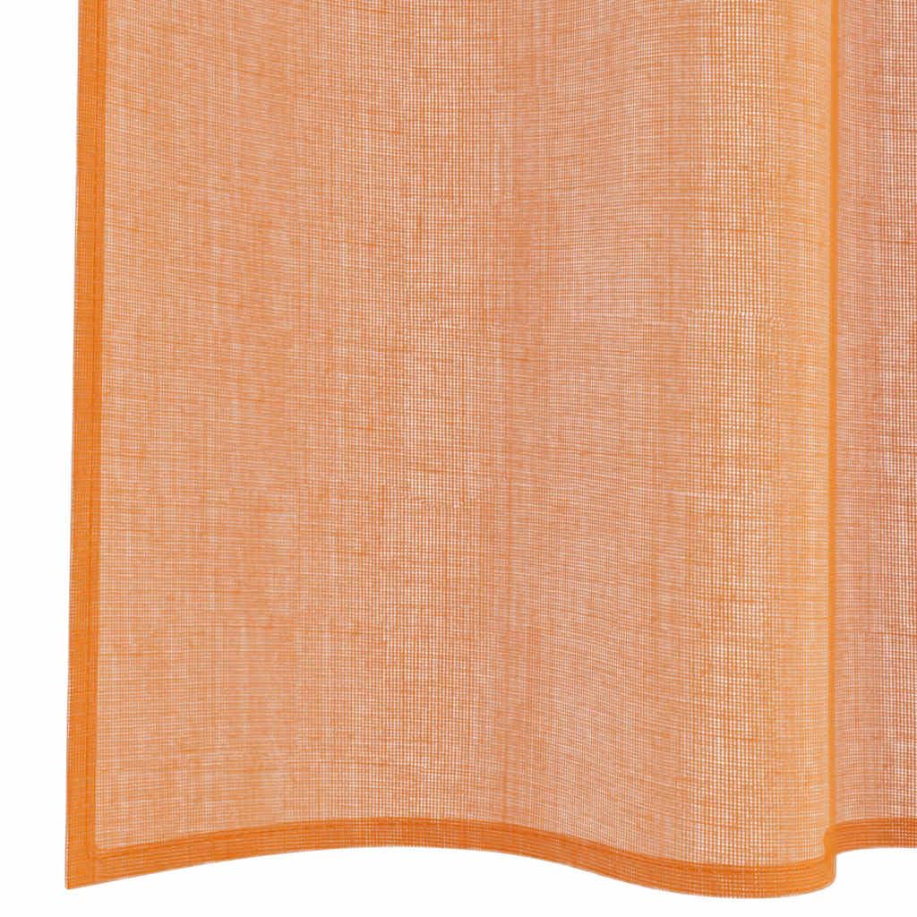Lot de 2 rideaux en voile avec passe-tringle - Terracotta - 140 x 175 cm - Semi-transparent - 100 % polyester - Pour salon, chambre à coucher, cuisine - Avec brise-vue et protection solaire