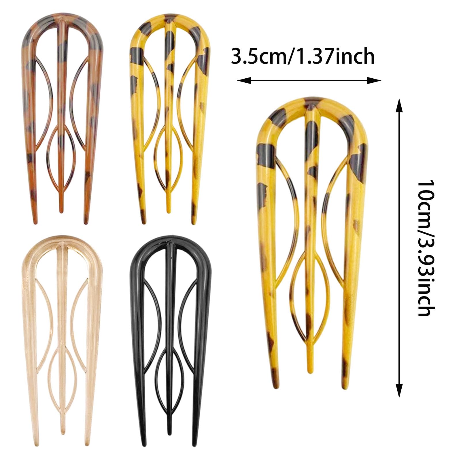 12PCS French Hair Pins for Women Prestige U-Shaped Hairpins Acetate Twist Clips Elegant French Hair Pin Sticks Fork Strong Hold No Slip Hair Accessories for Women Girls Thin Thick Hairstyle - Image 2