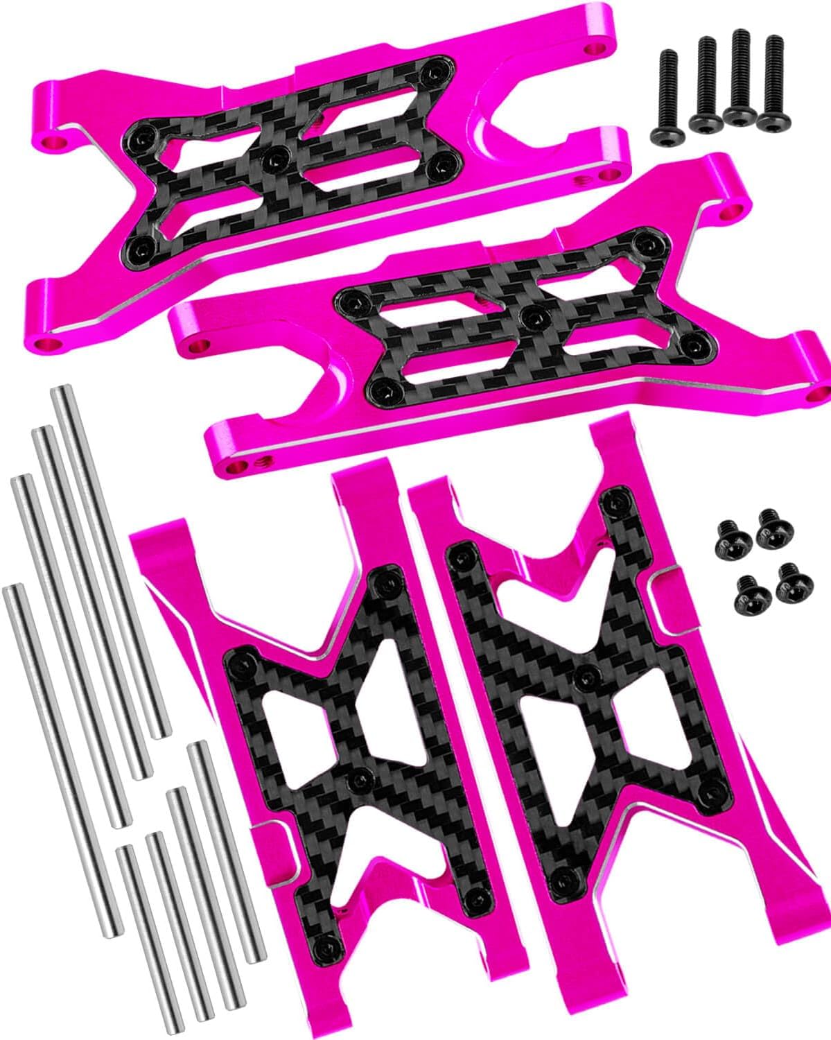 RC Carbon Fibre Front Rear Suspension Arms for 1/10 Senton/Granite/Vorteks 3S Blx & Mega 550 RC Car.Pink