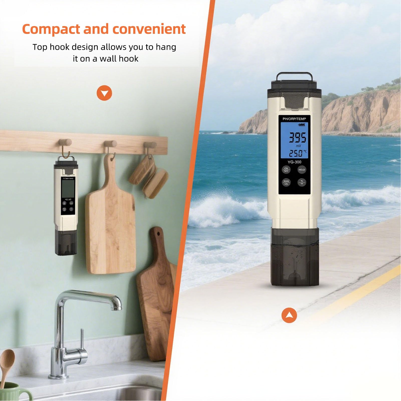 Medidor de temperatura PH ORP prueba profesional 3 en 1 probador de agua Digital portátil con pantalla LCD para piscinas granjas laboratorios de investigación