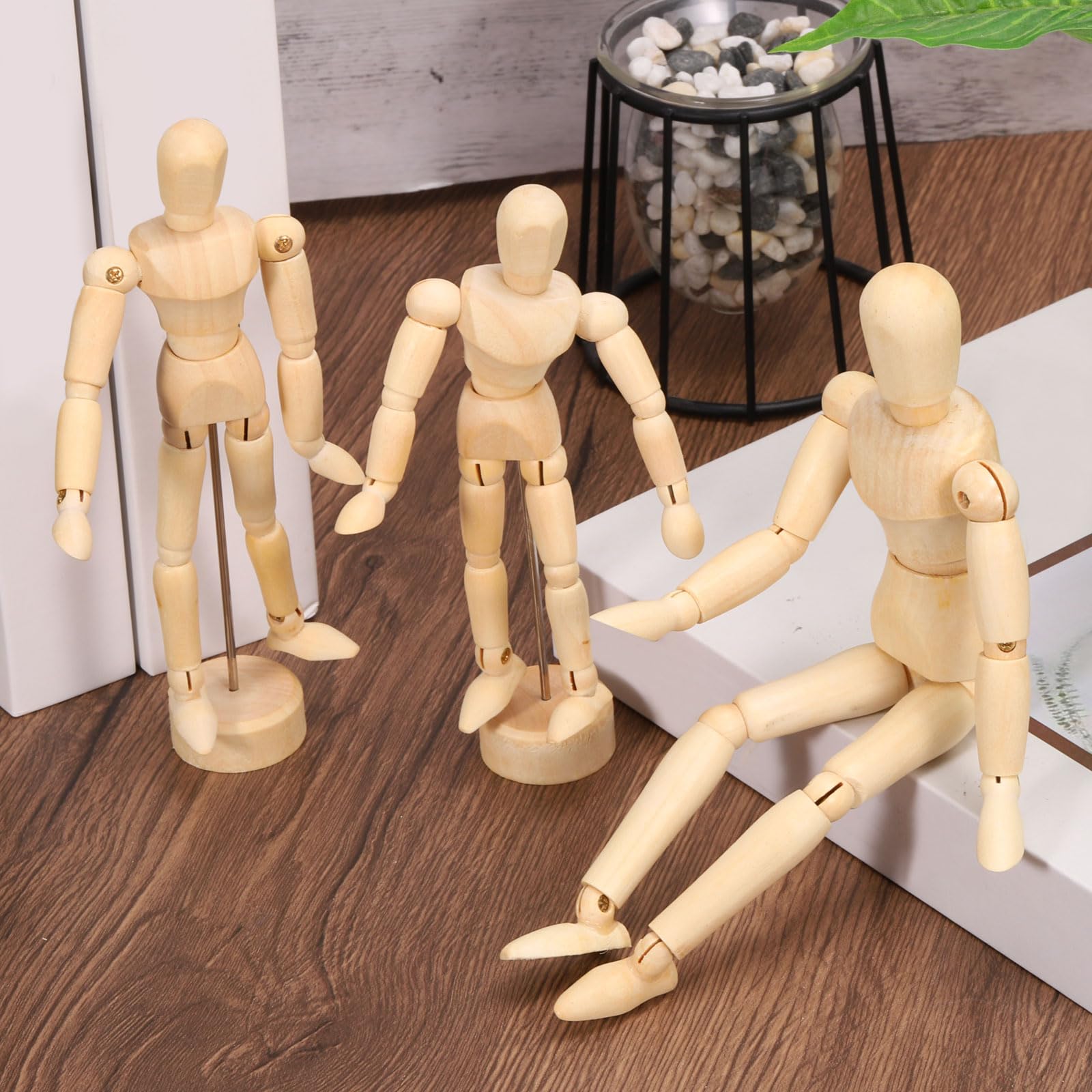 PATIKIL Manichino in Legno 5,5", 2pz Modello Flessibile Snodato per Disegno