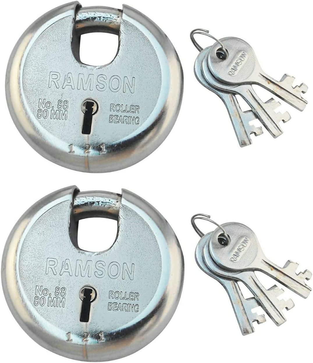 RAMSON Steel No. 88 Round with 9 Levers Lock (Silver, 80 mm) - Pack of 2 (B08PDQFY9M) Amazon Price History, Amazon Price Tracker