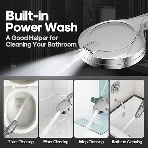 Miniatura 4 de Cabezal de ducha de mano de 10 modos de alta presión, manguera SS extra larga de 80 pulgadas, cabezal de ducha desmontable portátil de 5.04 pulgadas