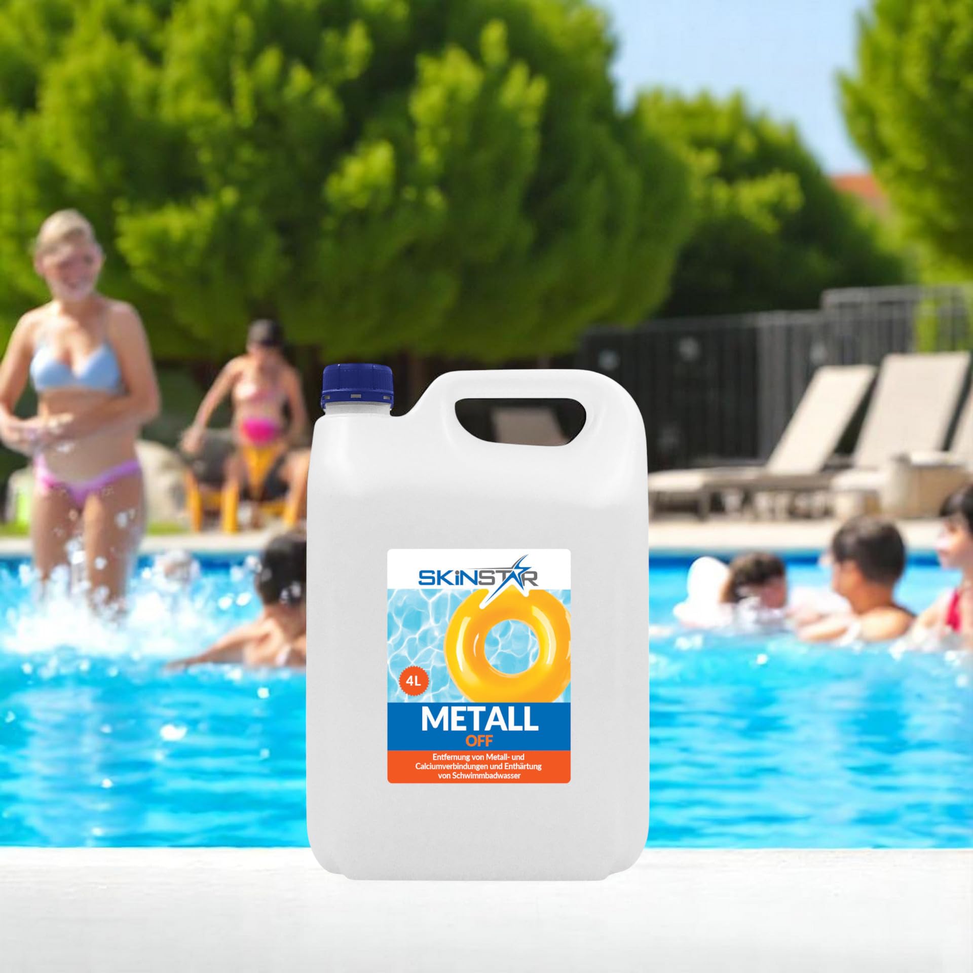 SkinStar El metal Ex para piscina elimina el metal y la cal reduce la dureza total y proporciona agua cristalina (8 litros)