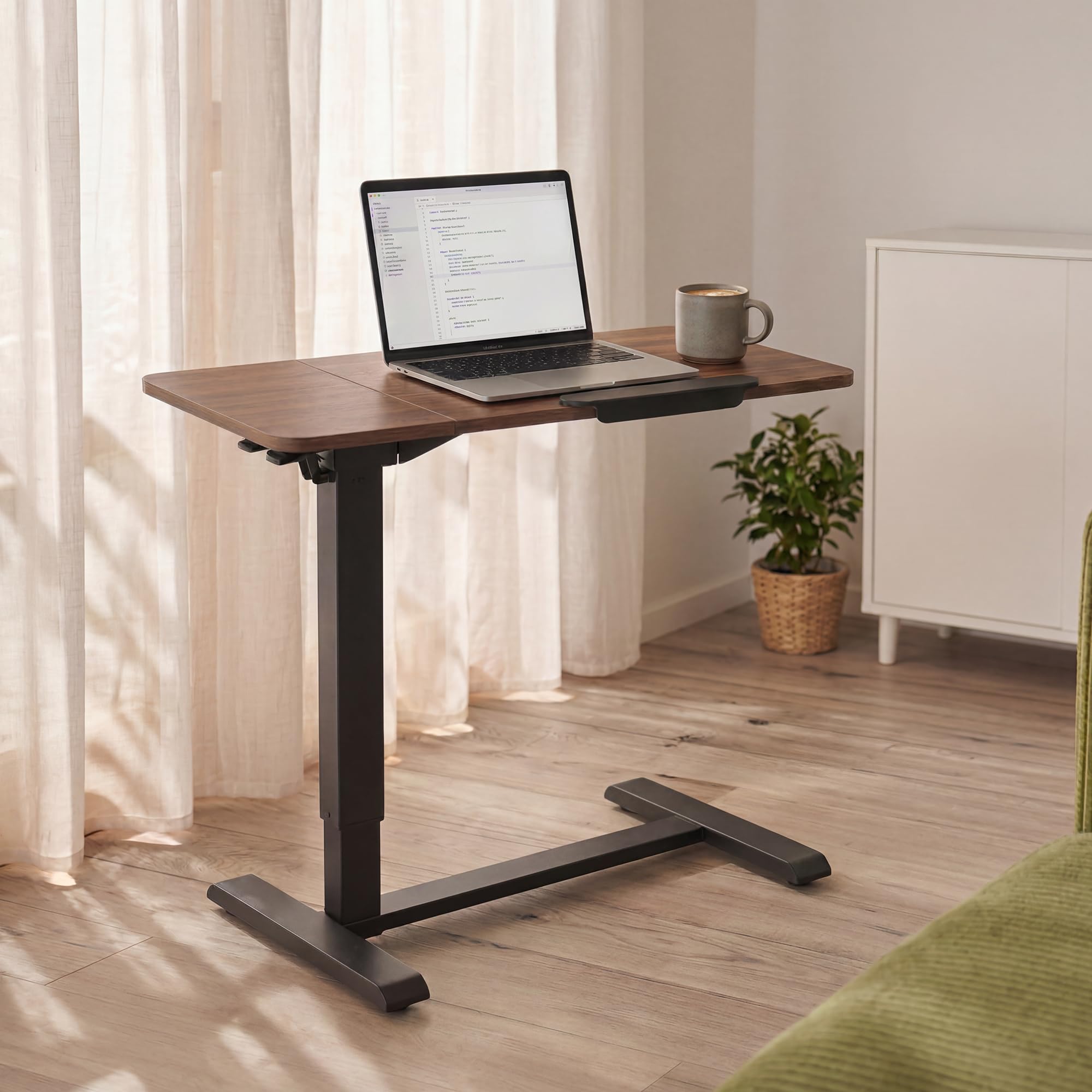 Green Soul Axis Ergonomic Height Adjustable Table for Office Work |Standing Desk for Home Office | Tiltable Table Top | Silent Hidden Castor Wheels | 3 Year Warranty | (Antique Wood)-image-38