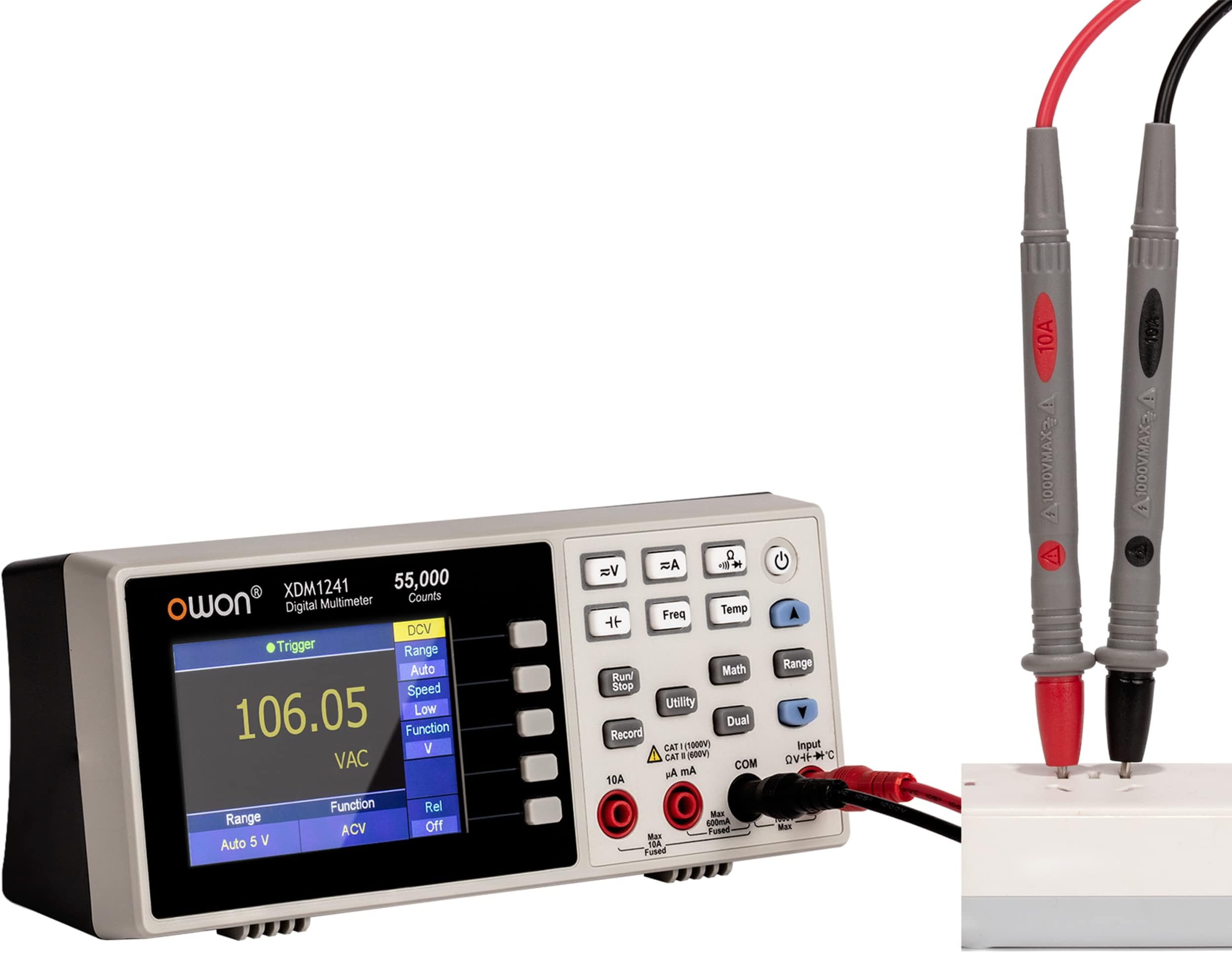 XDM1241 Digital Multimeter Tester 10A AC/DC Current and 1000V DC Voltage Tester, Resistance, Frequency, Capacitance, Diode, Continuity, 3.5 inch LCD Bench Multimeter