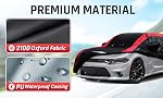 Dodge Charger Car Cover Waterproof All Weather with Red Strip Design, Custom Fit for Dodge Charger 2006–2023, Charger Accessory with Door Zipper & Windproof Straps