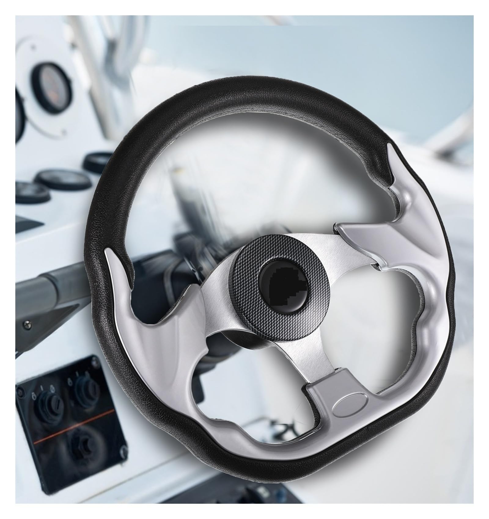 ZGYDNM Ship steering wheel Alloy Boat Steering Wheel Reusable Detachable 3 Spokes PU Foam 3 4-inch Shaft Sailboat Helm Rudder Hardware Accessories Comfortable, TYPE1