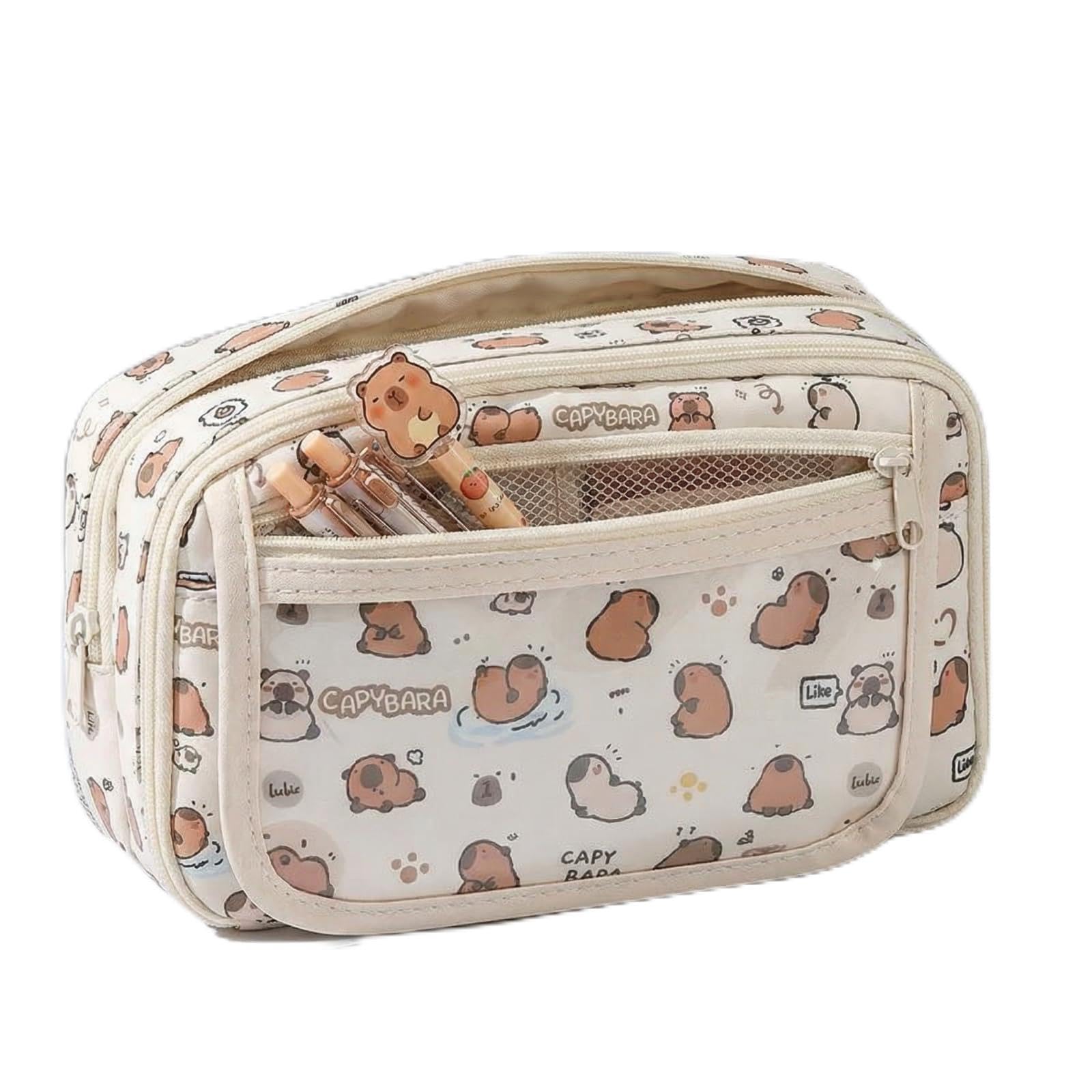 Copbopwn Capybara Pencil Case 9-Layer Capybara Stationery Cute Pencil Case with Compartments Kids Pencil CaseKawaii Large Pencil Cases for Boys Girls Students School ExamsCapybara Gifts Birthday