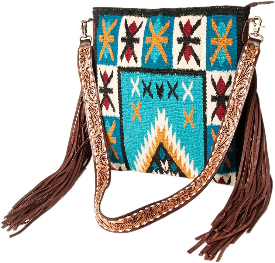 American Darling Large Crossbody Saddle Blanket Genuine Leather Western Women Bag Handbag Purse | Travel Bags College Casual