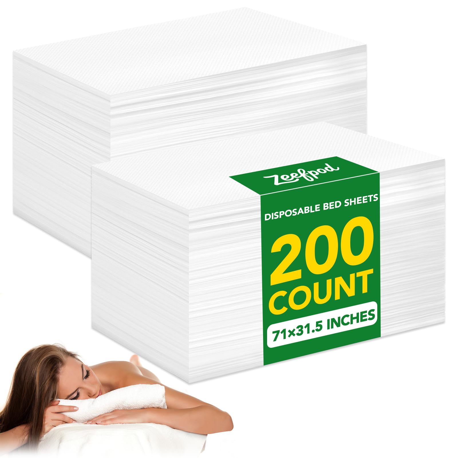 View 1 of Zeefpod 200 Pack Disposable Massage Table Sheets 31.5" x 71"
