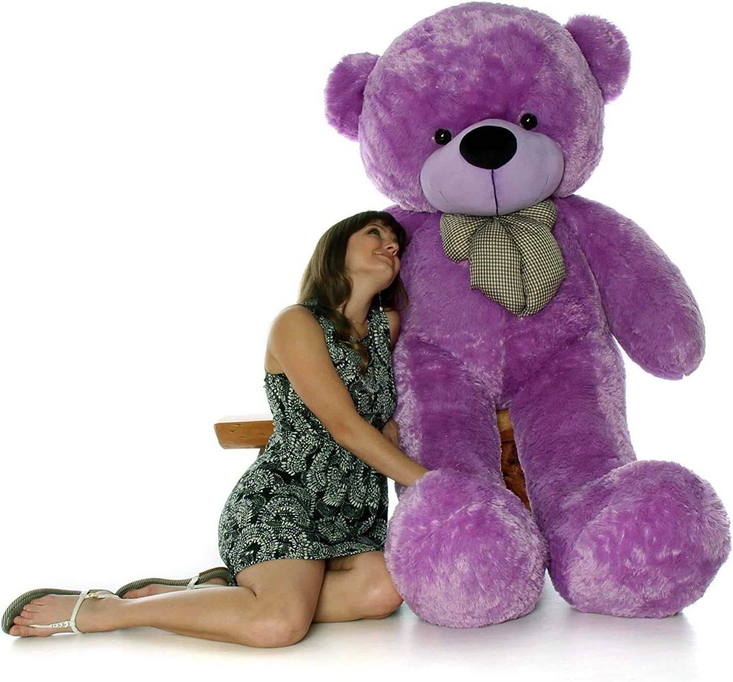 ATIF Soft Toys Long Soft Lovable hugable Cute Giant Life Size Teddy Bear 3 Feet 90 cm Purple/and Wife/BOY Girl/Gift