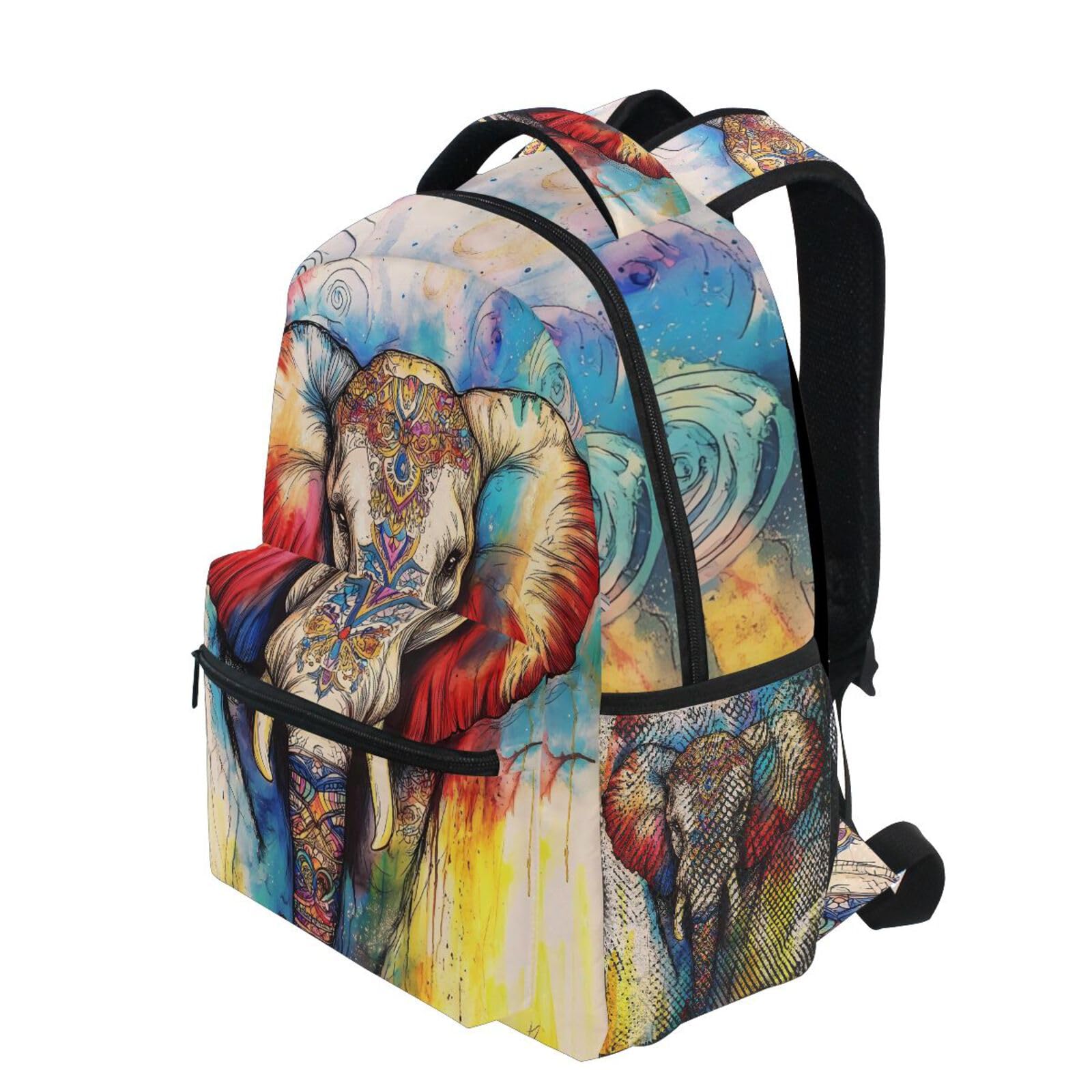 Amazon.com: Backpack Art Painting Animal Elephant Adults  display picture 2