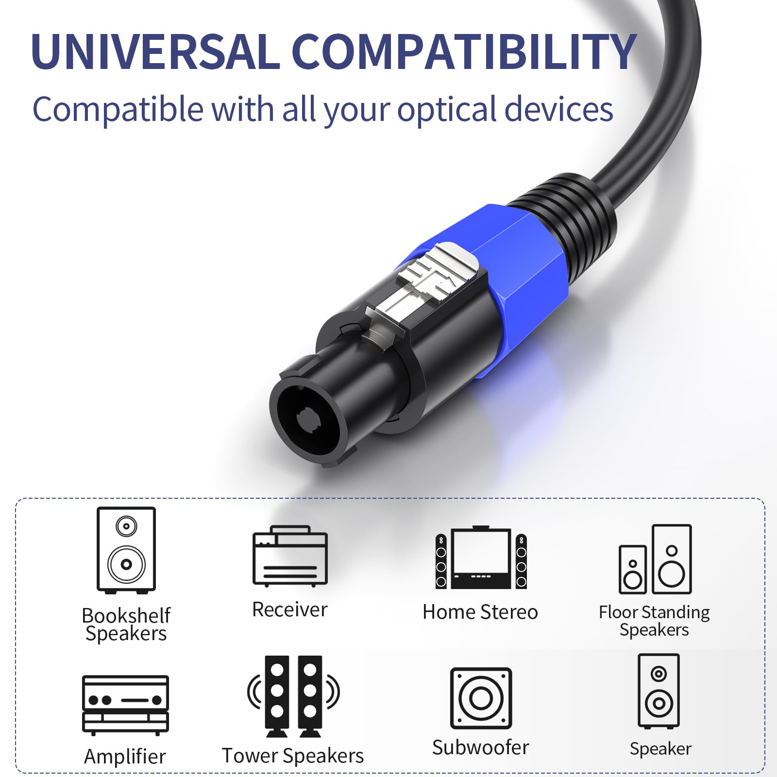 GCTBL 15M Speakon a Speakon Cables Macho a Macho Profesional DJ/PA Audio Amplificador Cable de altavoz