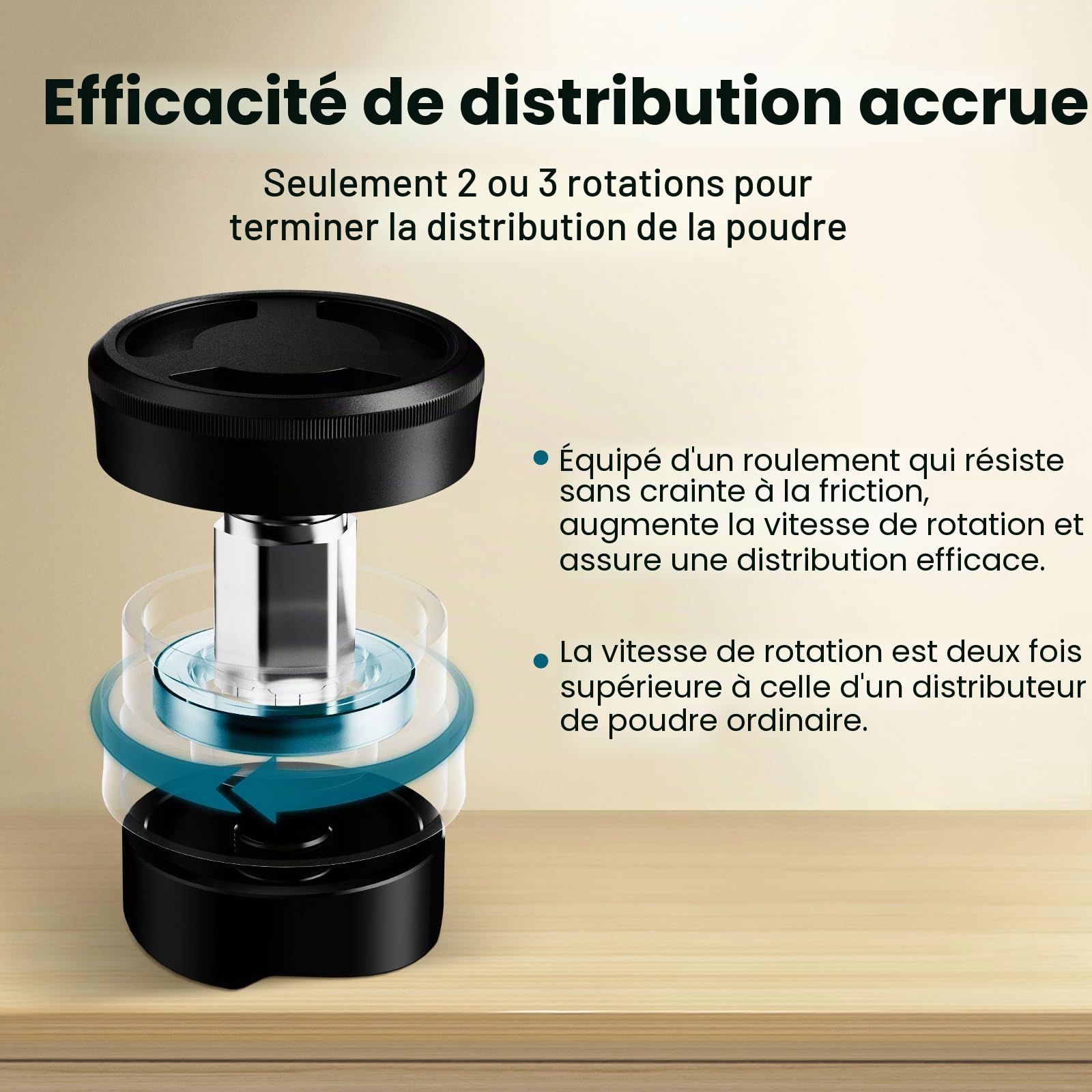 MHW-3BOMBER Astra Distributeur de Café 51mm, Outil Espresso à Gravité avec Hauteur Adaptative, Leveler pour Porte-Filtres 51mm, Outil Précis de Barista pour une Extraction Parfaite, Modèle T7019-OS